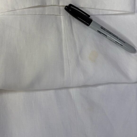 Talbots Classic White Linen Lined Coastal Beach Party Straight Leg Pants 16 - Picture 11 of 11